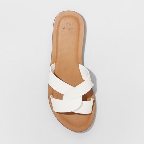 TRINA Flat White Slip On Sandals - Picture 3 of 6